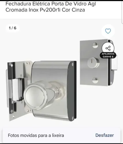 Fechadura eletrônica para blindex 