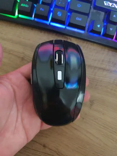 mouse sem fio preto usb wireless PILHAS