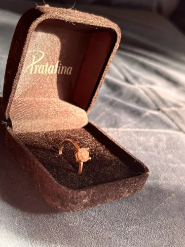 Anel solitário Tam 12 prata 925 com pedra de zircônia 