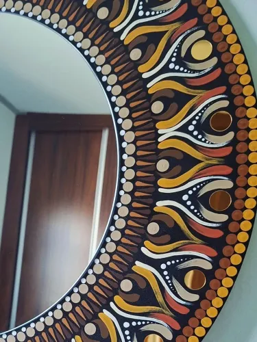 Mandala Artesanal 65cm com Espelho