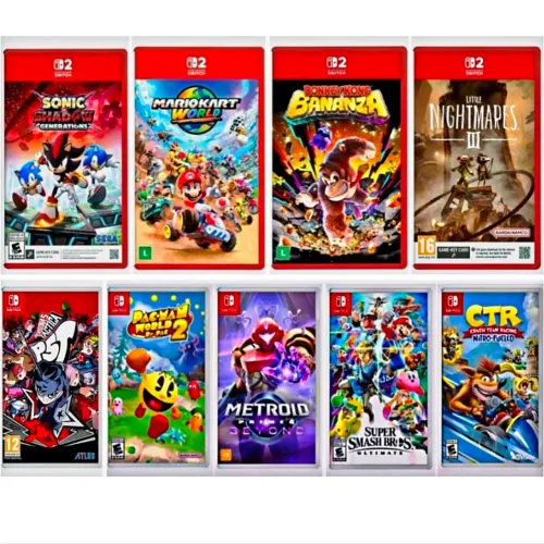 Jogos de Nintendo Switch 2 / 1 novos (mídia física)