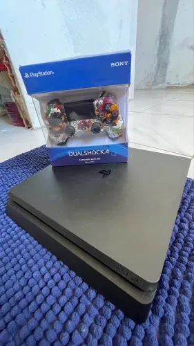 ps4 slim 900gb +20 jogos, 1 controle