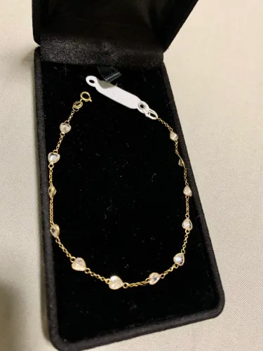 Pulseira de ouro 18k com zircônia