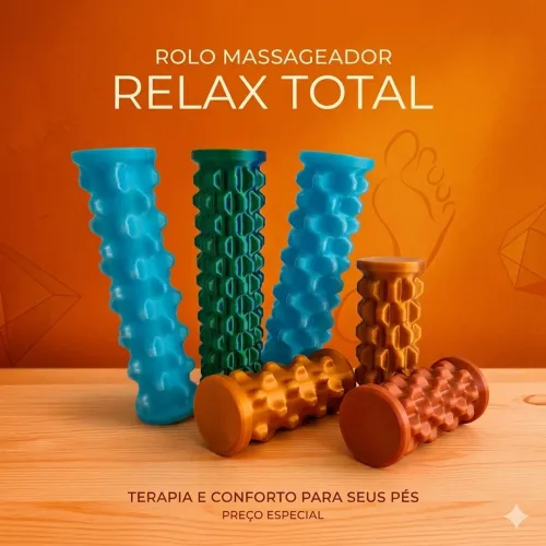 Rolo Massageador Relax Total - Alívio para Pés e Fascite Plantar (Novo)
