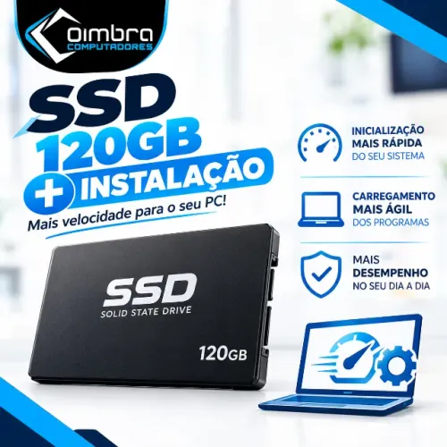 SSD 120gb + Instalação em Notebook ou Pc - Deixe seu Notebook mais rápido - Loja Coimbra