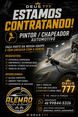 Contrata-se chapeador e pintor automotivo