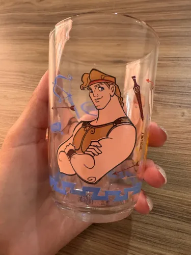 Copo de vidro anos 90 Hércules Disney