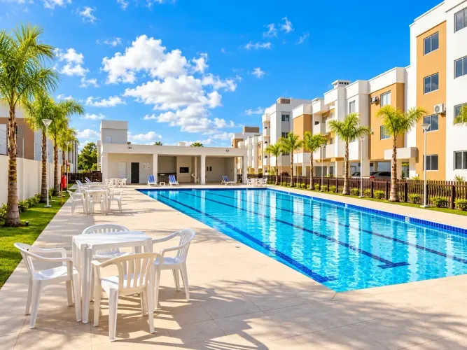Apartamento com 2 dormitórios e lazer completo no Porto Caravelas Home Club Canasvieiras