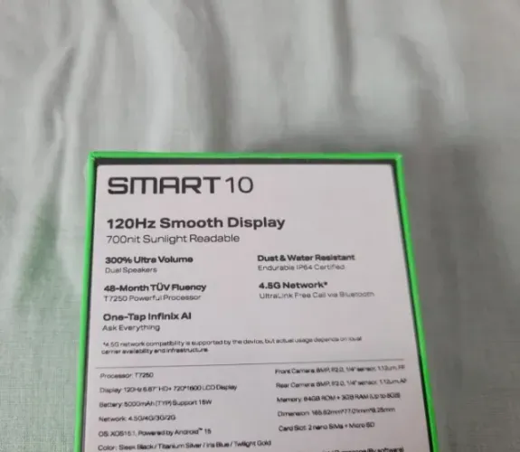 Infinix Smart 10 Lacrado - Tela 120Hz NOVO
