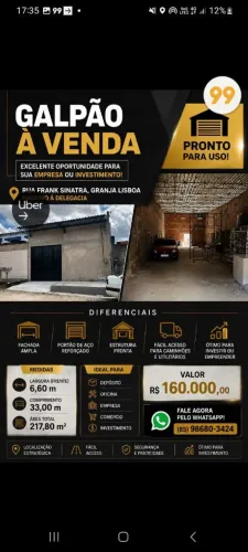 Galpão com mais 200 metros quadrados