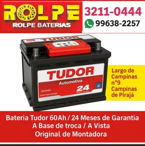Bateria SLI \Tudor 60ah \ 24 Meses de Garantia 