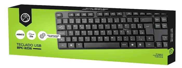 TECLADO USB BPC-8236 - ABNT2 - (GARANTIA, LOJA FISICA)