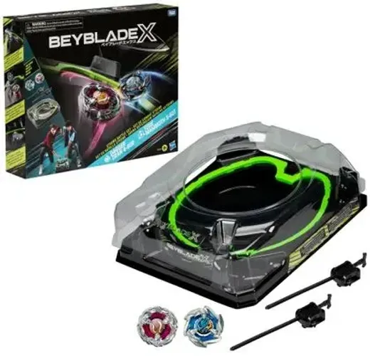 Beyblade X Arena e beys originais hasbro