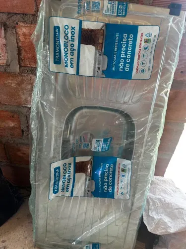 Pia de inox da Tramontina nova embalagemm