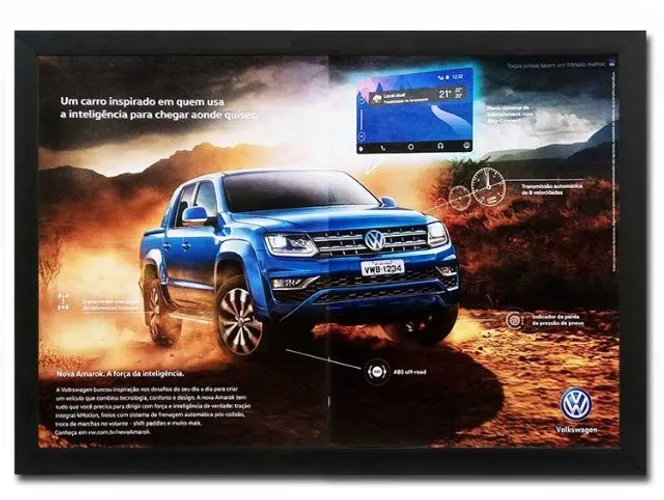 VW Amarok - Quadro decorativo com propaganda original de revista