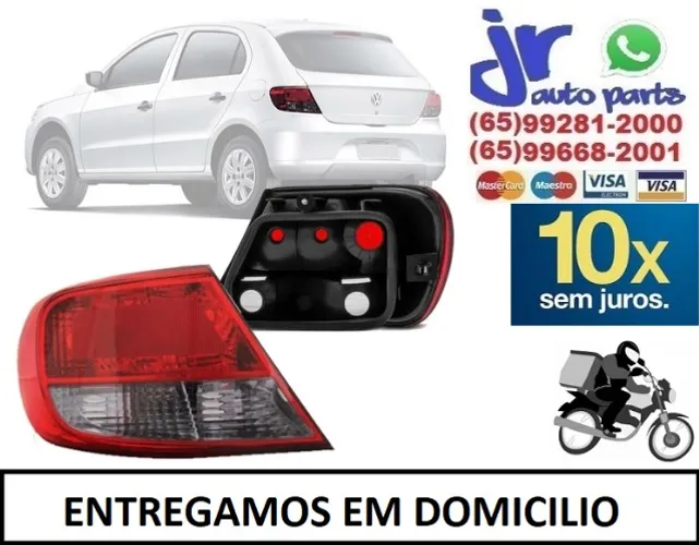 Par Lanterna Traseira Gol G5 2009 2010 2011 2012 Bicolor Fumê