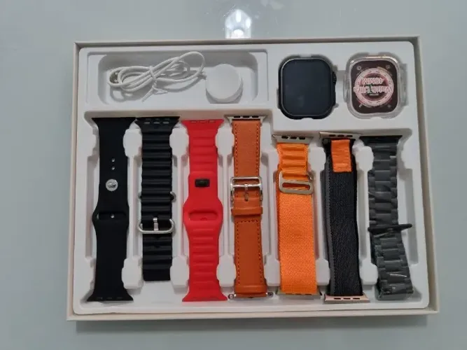 Kit Smartwach IWO HW2 Ultra com 7 pulseiras + case