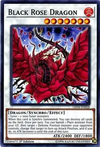 Yugioh!!! Black Rose Dragon Led4-pt028 Common - Legendary Du