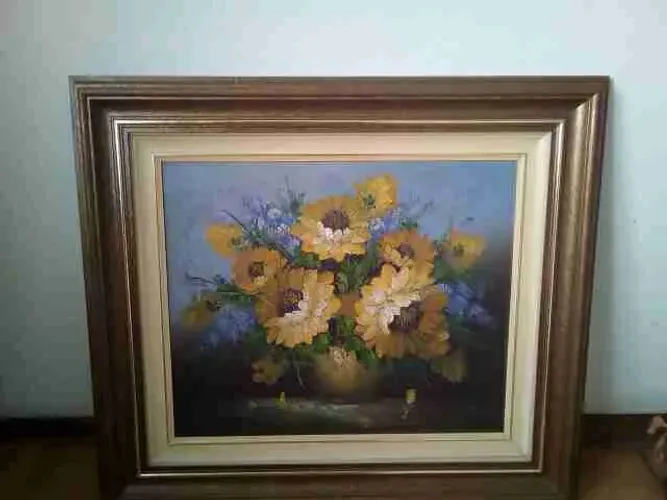tela pintura vaso flores