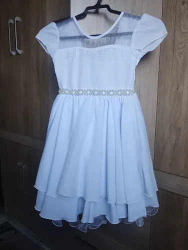 Vestido Infantil Branco - Ideal para batizados, aniversários, casamentos e festas 