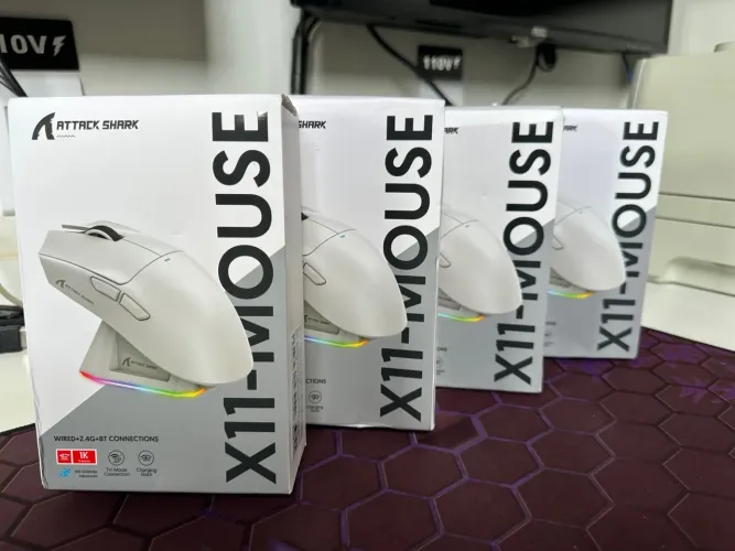 Mouse Gamer Attack Shark X11 - RGB - Wireless - 2.4G - Bluetooth