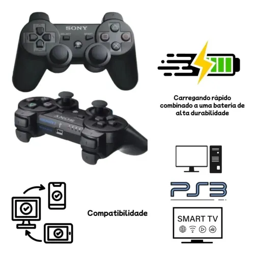 Controle Joystick Compatível Com Ps3 PC TV