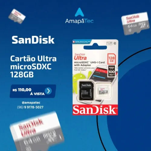 Cartão de memória Sandisk 128GB Ultra