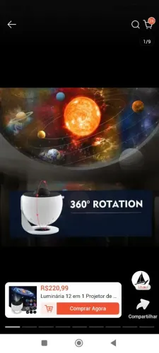 Projetor galáxia 12 em 1 - efeito universo