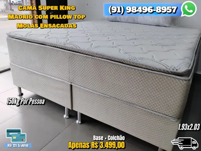 CAMA SUPER KING COM PILLOW TOP