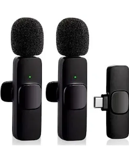Microfone de Lapela sem Fio Tipo C Par
