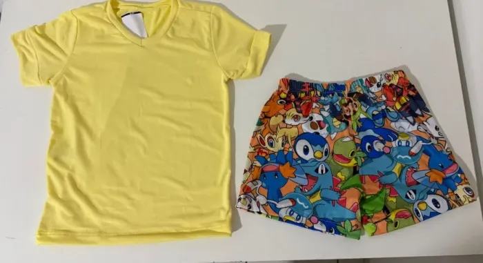 Conjuto de pijama infantil pokemom
