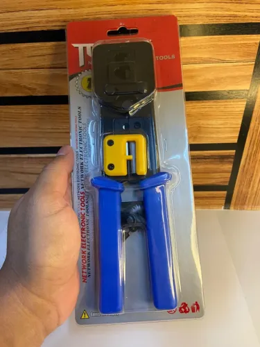 Alicate de Crimpar Cabo de Rede Multifunção Corta Fio Para Conectores RJ45 RJ12 RJ11 
