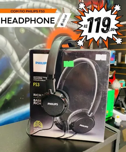 Fone de Ouvido Philips FS3 com Fio - Novo