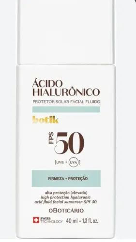 Protetor Solar Facial Botik Ácido Hialurônico FPS 50 - 40ml