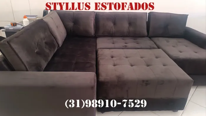 Sofá de canto confortável e elegante