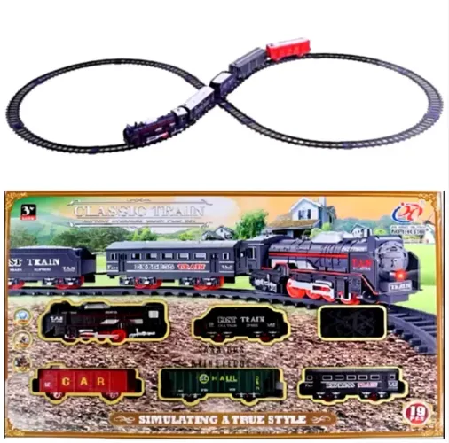 Trem De Brinquedo Ferrorama 5 Vagões Criança Trenzinho Locomotiva Com Som Luz Premium