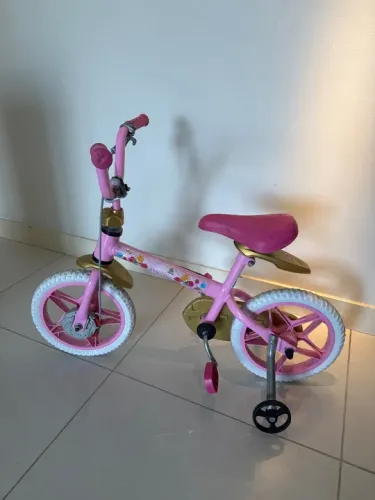 Bicicleta infantil rosa 12 polegadas