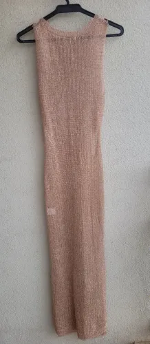 Vestido rosê gold metálico