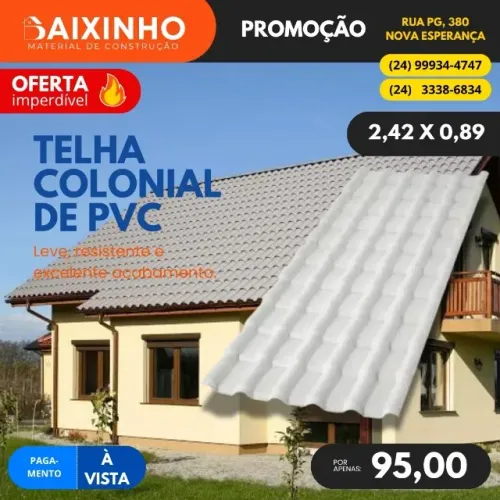 Telha Colonial PVC Cinza