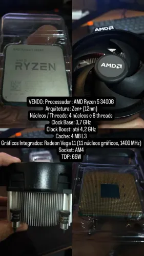 Vendo Ryzen 5 3400G com Nota Fiscal