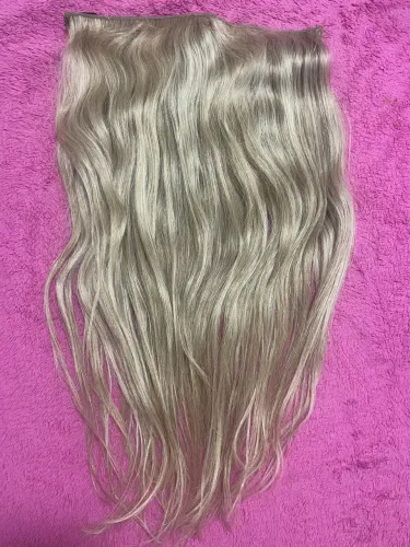 Mega Hair Tic Tac loiro-usado e cabelo humano ocidental 