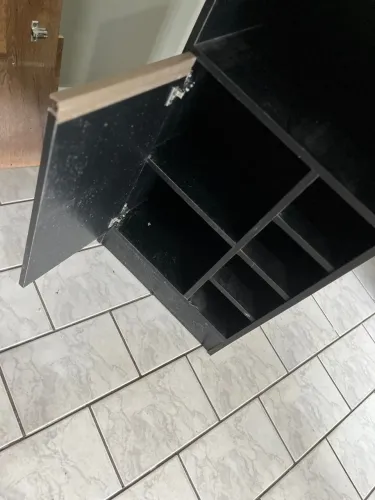 Bancada Balcão/mesa de Cozinha com Adega e 1 Porta Multimóveis Mp2144 Preto Preto