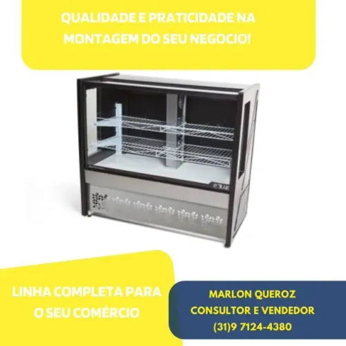 Balcão de Torta Polar Preto 1,25M Novo