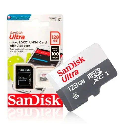 Cartão de Memória SanDisk Ultra 128GB com Adaptador - Novo!