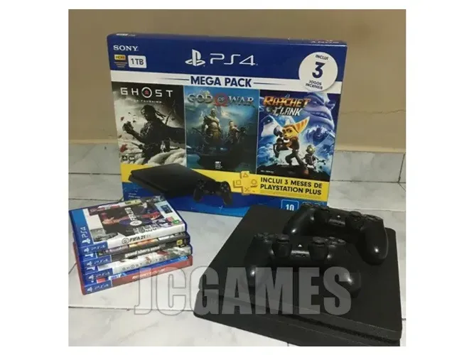 Playstation 4 slim / Revisado / 1 Tera / controle /acetamos cartão/ loja JCGames  