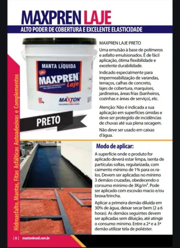 Manta líquida Maxpren Laje 18kg - Impermeabilização de alta qualidade