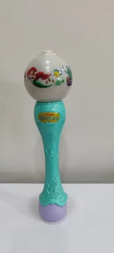 Varinha Princesa Ariel Pequena Sereia Disney 1988 Funcionando (Bolinha de sabão)