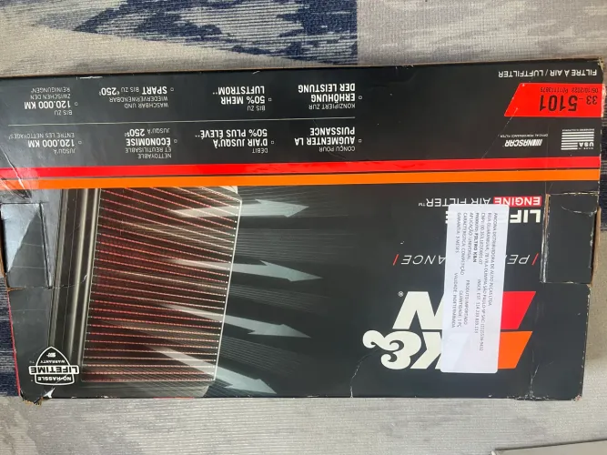 Filtro esportivo K&N para motor 1.3 turbo Fiat/Jeep