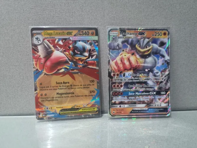Lote Cartas Pokémon Tipo Luta - Machamp GX + Mega Lucario EX Originais.Frete Barato