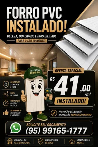 Promoção de Forro Pvc Instalado!